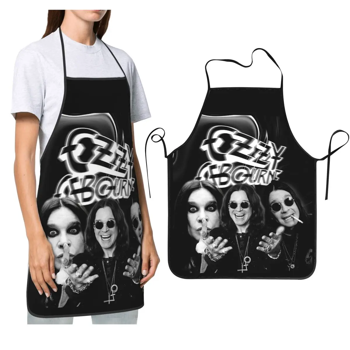 

Фартук Ozzy Osbourne для шеф-повара, кулинарии, кухни, нагрудник без рукавов, кухонный сарафан для уборки для женщин и мужчин, живопись