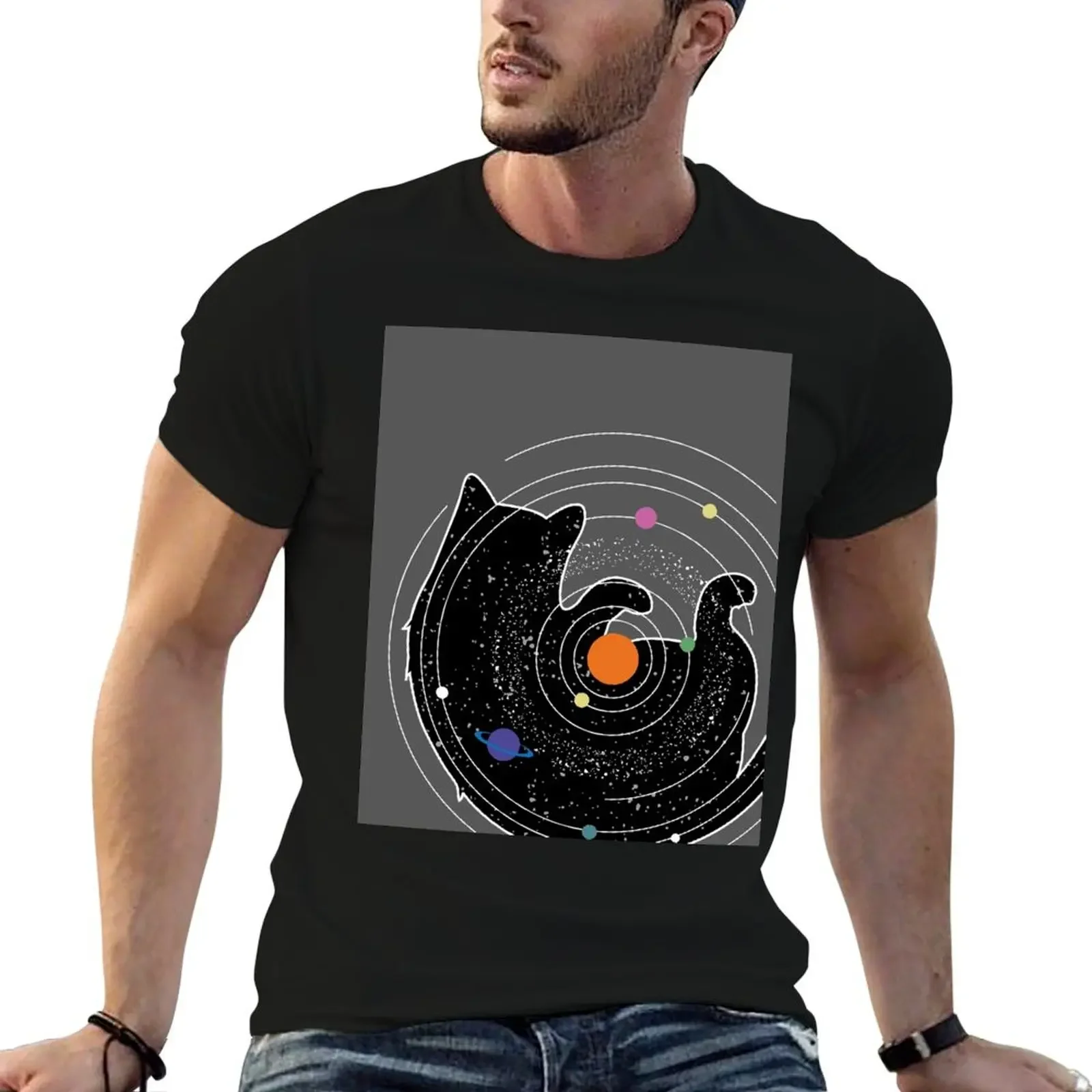 

Space cat univers T-Shirt funny meme t-shirts blacks Funny t-shirts Men's t-shirts