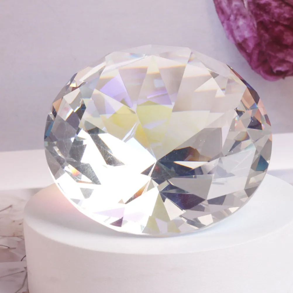 Luxury Large Diamond Crystal Paperweight for Nail Photography Props Salon Manicure Displays Nail Art Decoration Table Crystals