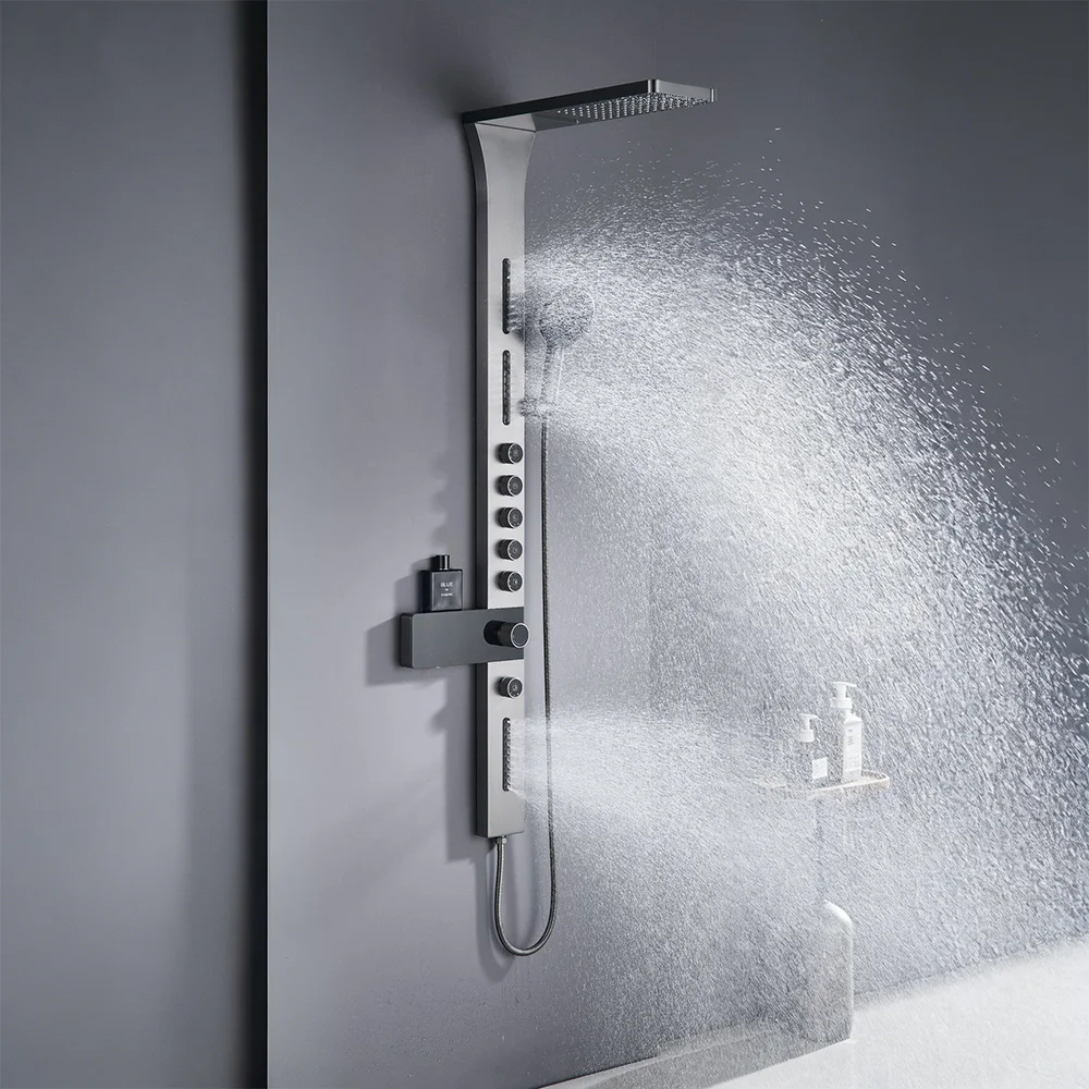 Shower Set Househol Scree Wall-mounted  Device Back Massage Jet Rain Panel