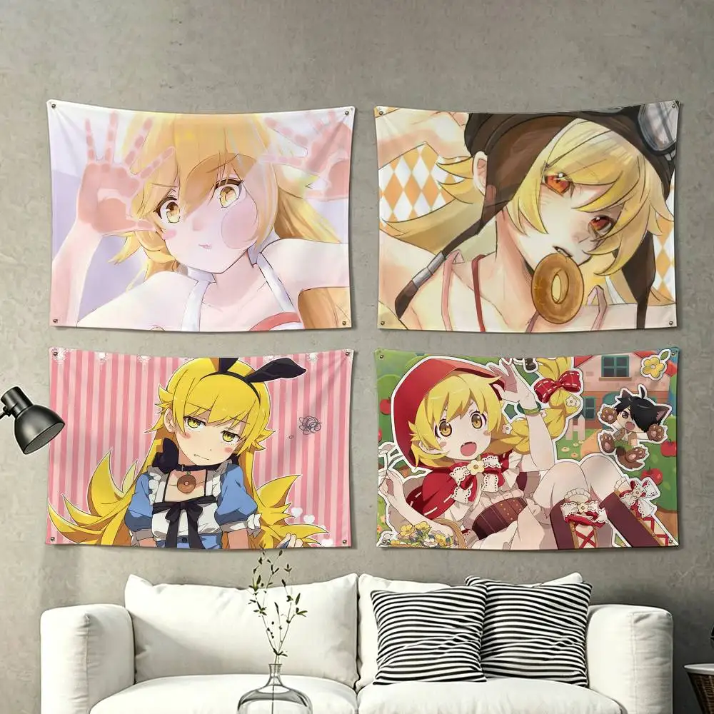 Oshino shinobu monogatari series Flags Wall Hanging Tapestry Outdoor Garage Room Decorative flag Background Blanket