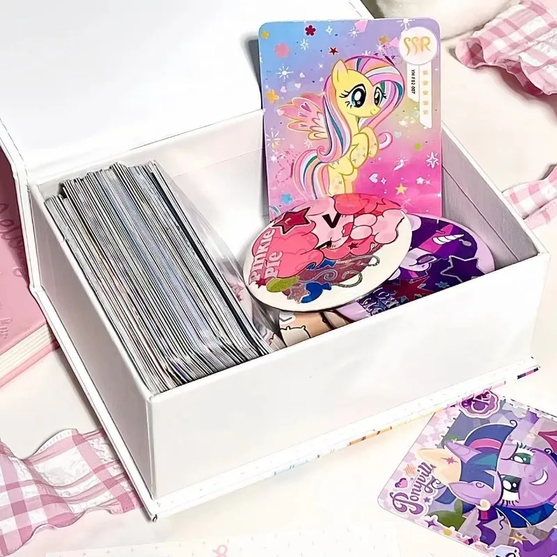 My Little Pony Anime Kawaii Pu Leather Star Chasing Card Storage Box Cute High-looking Cartoon Flip-top Magnetic Dust-proof Box