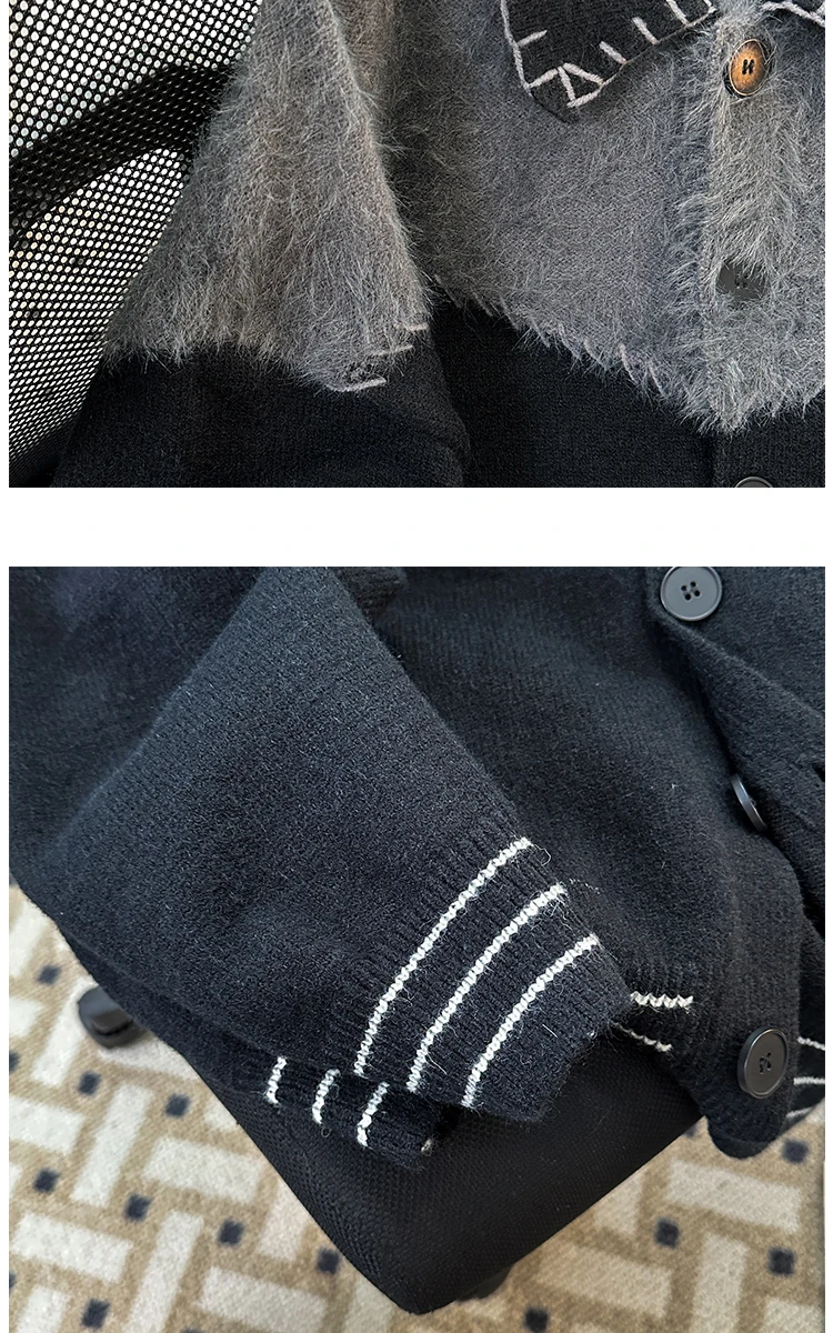 2025 Autumn New High-End Men's Cardigan Sweater Retro Design Turn-Down Collar Knitted Top Jacket Men's Style