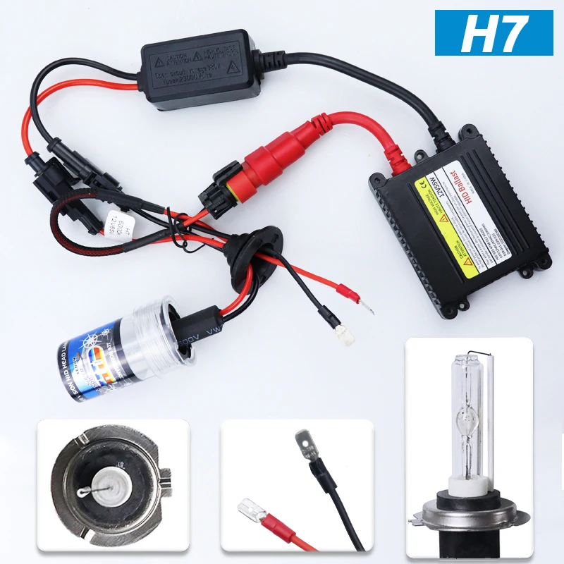 Xenon H4 55W HID Xenon Headlight bulb H1 H4 H11 h7 9006 9003 Auto Headlamp Kit 6000K With Slim Ballast 12V