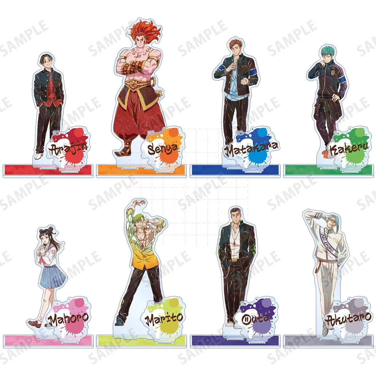 Juego Arajin Tomoshibi Marito Jin Mahoro Matakara Asamine muñeco con soporte acrílico figura de Anime modelo placa Cosplay juguete para regalo