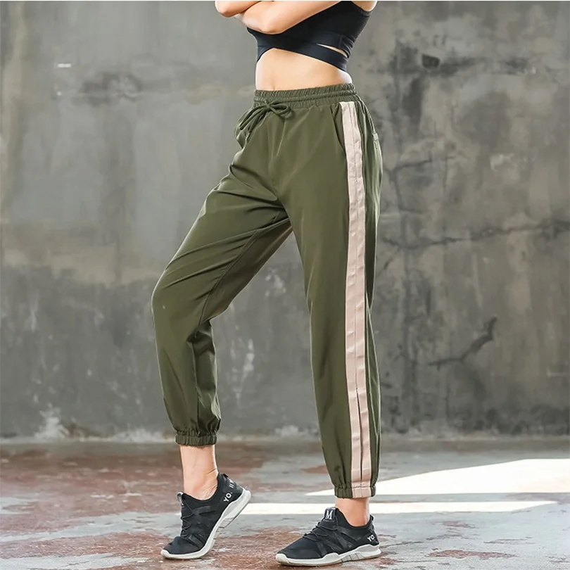 Women Running Pants Jogging Yoga Legging Fintess Breathable Drawstring Pocket Straight Leg With Drawstring Trouser Sweatpants