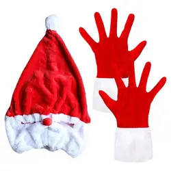 Motorcycle Headgear Plush Motorbike Santa Claus Funny Headgear With Christmas Gloves Helmet decoration Cover Santa Claus Hat