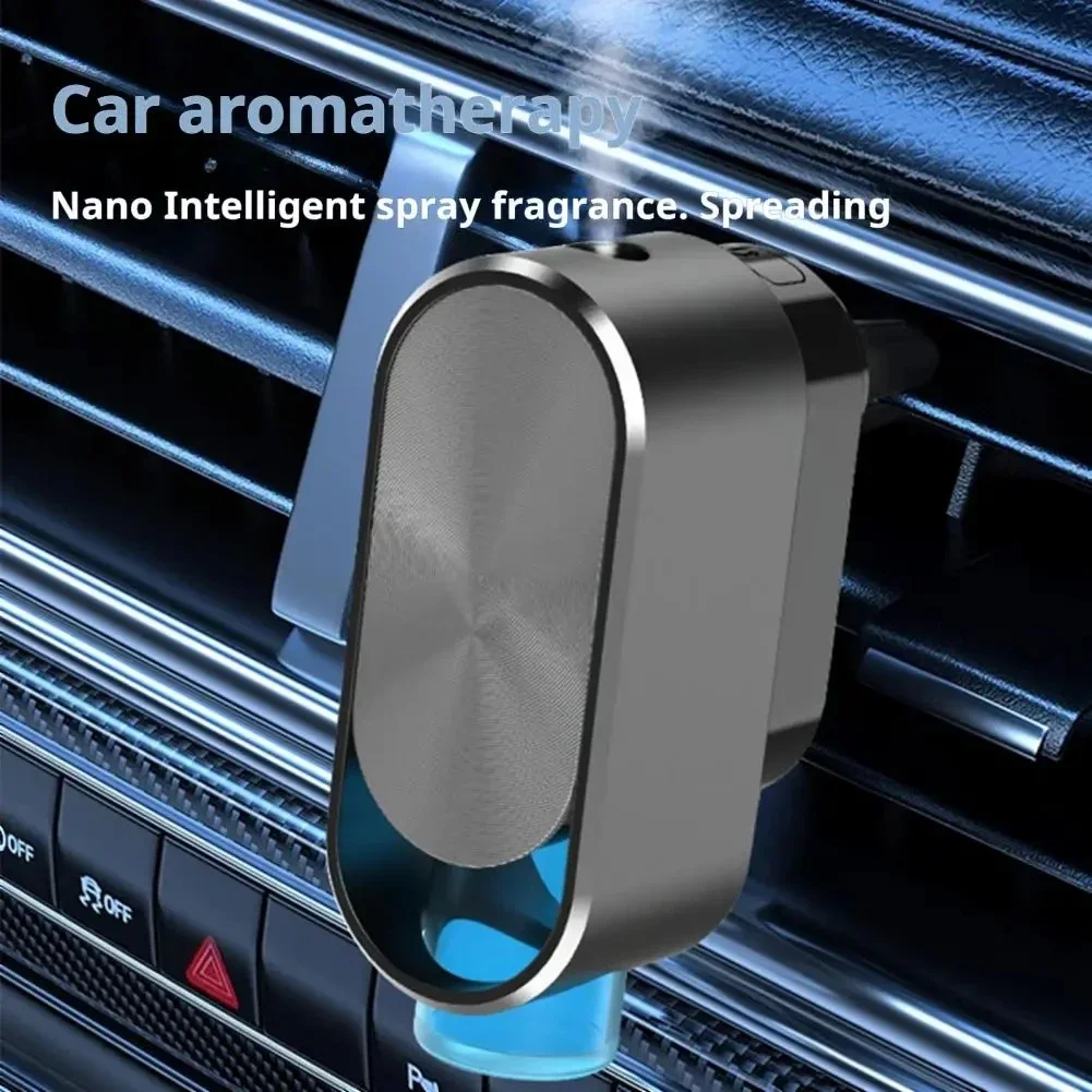 Smart Car Air Freshener Ultrasonic Atomizer with Vent Clip Long-lasting Adjustable Concentration Built-in Battery Car Diffuser