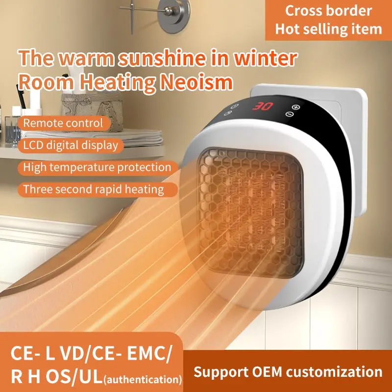 

НОВЫЙ электрический портативный обогреватель мощностью 800 Вт для небольшой ванной комнаты, вентиляторы, настенный керамический электрический обогреватель PTC с дистанционным управлением