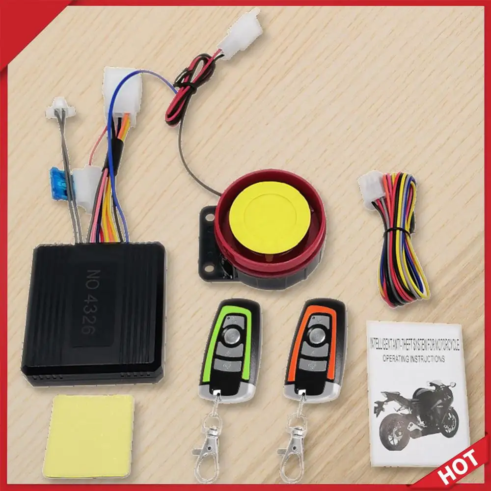 

12V Motorcycle Anti Theft Kit 1-Way Motorbike Unlock Device Remote Control Burglar Keyless Entry Siren Motorbike Alarm System