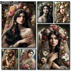 Europe Flower Woman Diamond Painting New Collection 2024 DIY Full Diamond Mosaic Embroidery portrait Christmas decoration