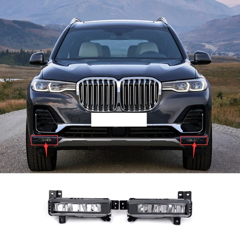 

Front Bumper Fog Light DRL Lamp For BMW X7 G07 2019-2022, Replacement 63177471081 63177471082 Left+Right