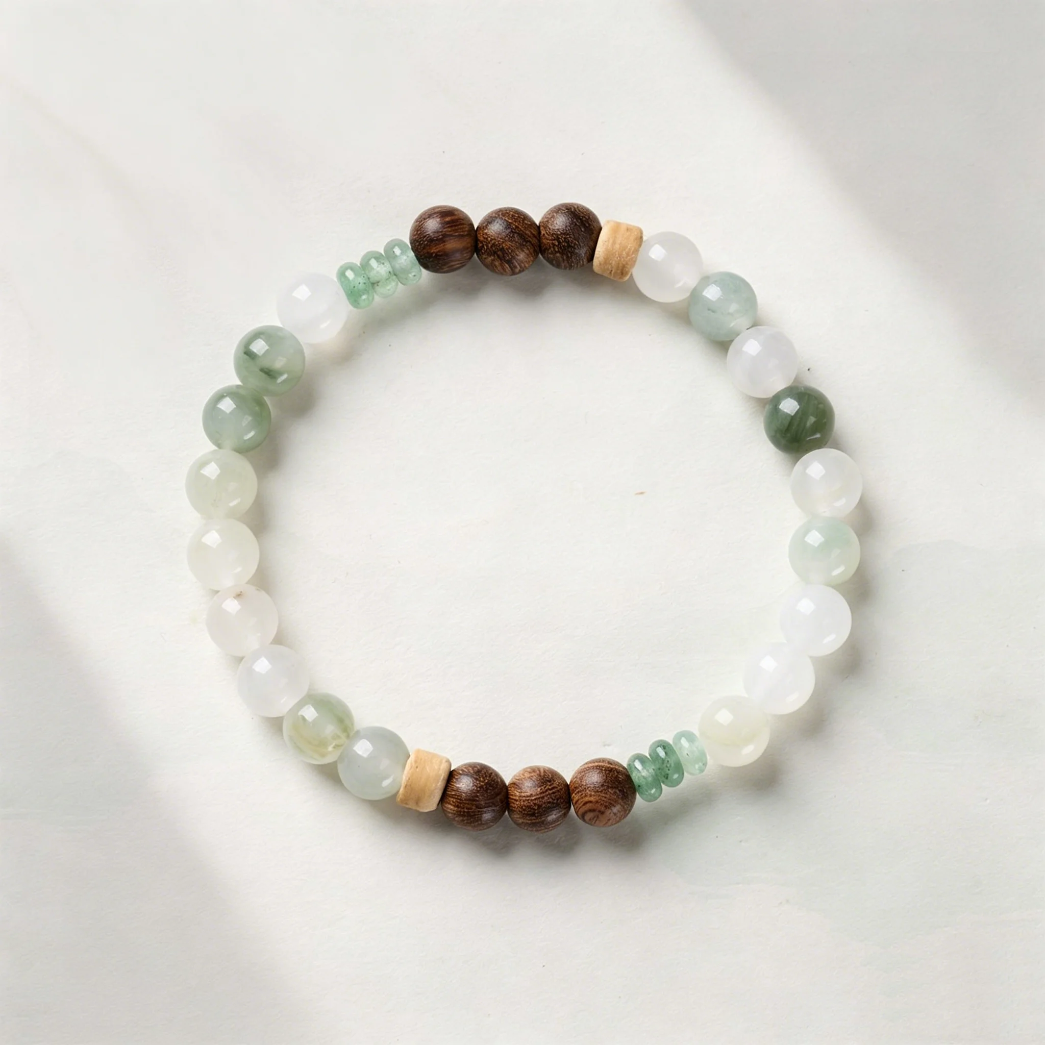 

New Style 6MM Natural Sandalwood Jade Beaded Bracelets Women Green Aventurine Spacer Bead Bangle Elegant Spiritual Jewelry Gift