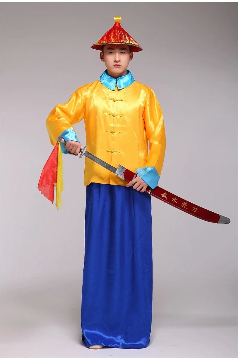 

China Ancient Movie Costume Men Imperial Bodyguard Officers Stage Clothing Chinese Traditional Man Costume Performance Wear