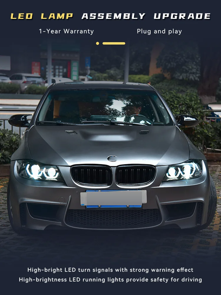 Car Lights For BMW E90 316i 318i 320 328 330i Headlight 2005-2012 Front Projector Lens Head Lamp LED DRL Dynamic Auto Accessory