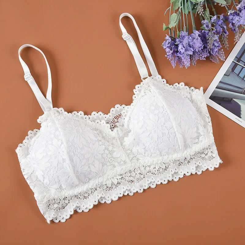 Lace Sexy Lingerie Wireless Bra for Women Padded Push Up Bralette Female Brassiere Soft Backless Fashion Bras Underwear Female