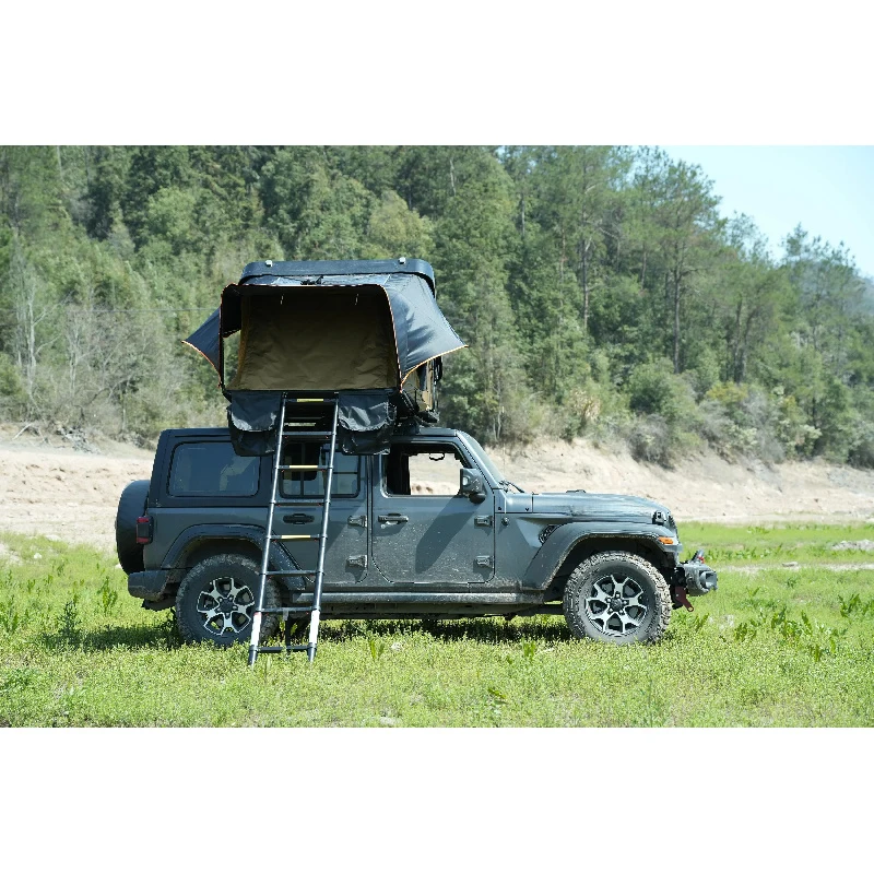 Hot selling OEM Four Season Universal Foldable Roof Top Windproof UV Protected Ox Cloth Car Camping Tent Aluminum Shell