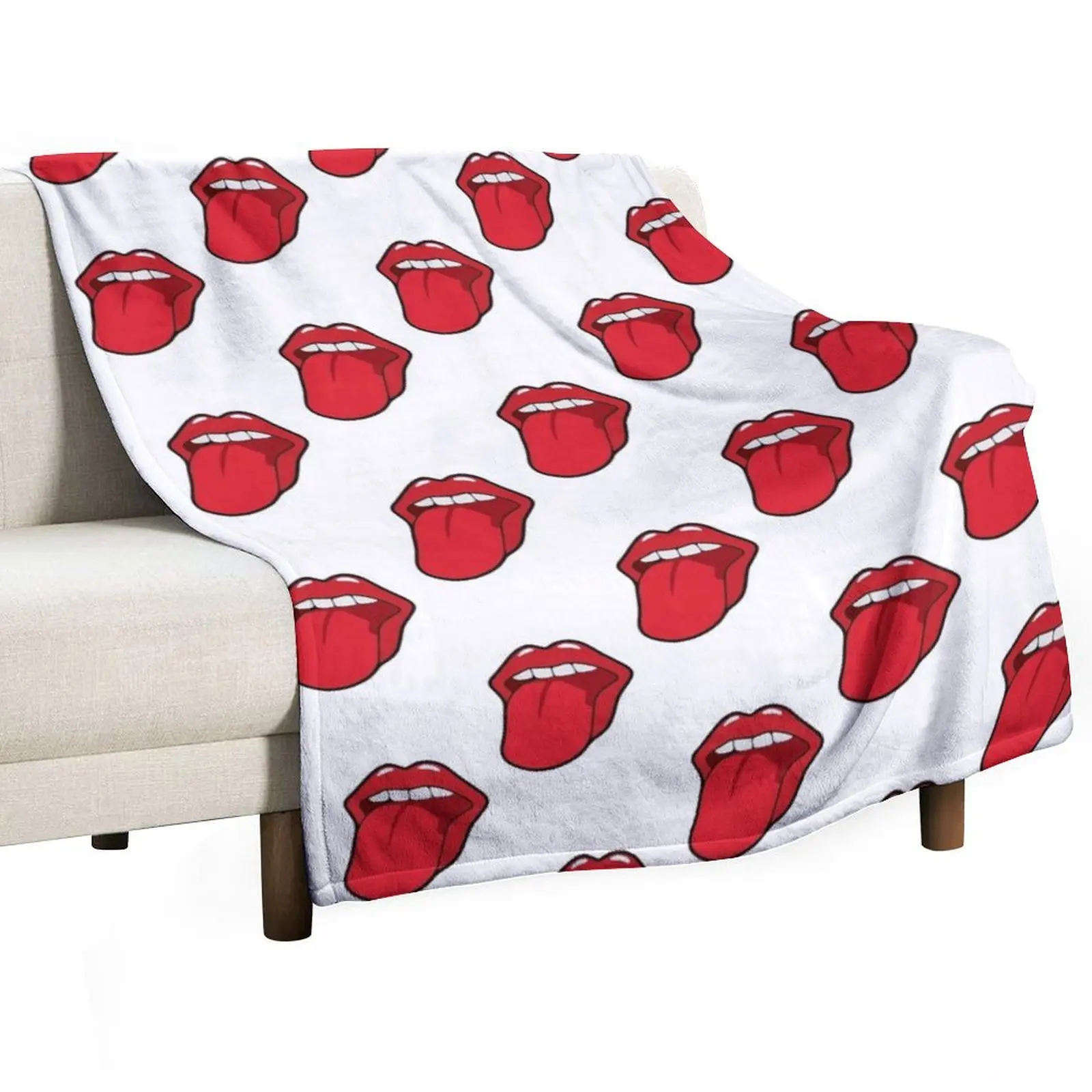 Mouth , Stick out tongue Throw Blanket Weighted Warm Tourist Heavy Blankets