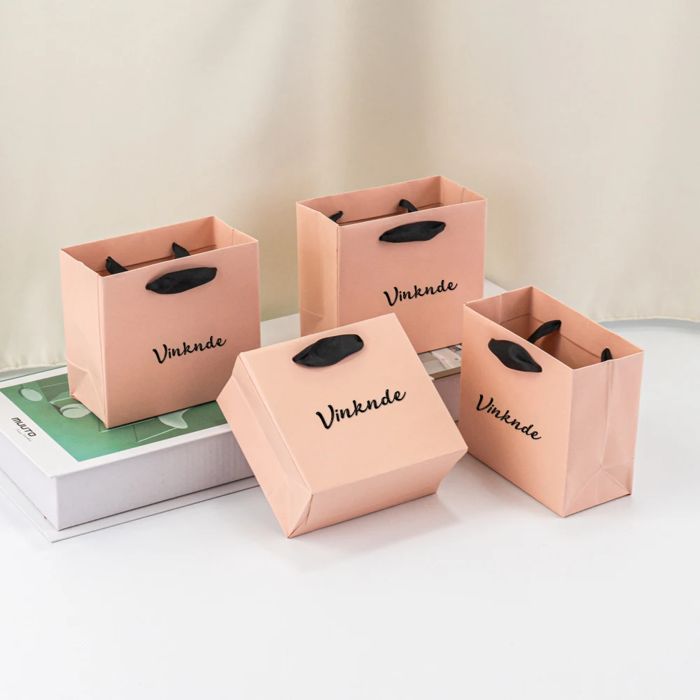 Mini Mała Torebka Kraft na Biżuterię 12x11x6cm Opakowanie Prezentowe na Festiwal Bogini Kwiat Naszyjnik Wisiorek Etui do Przechowywania