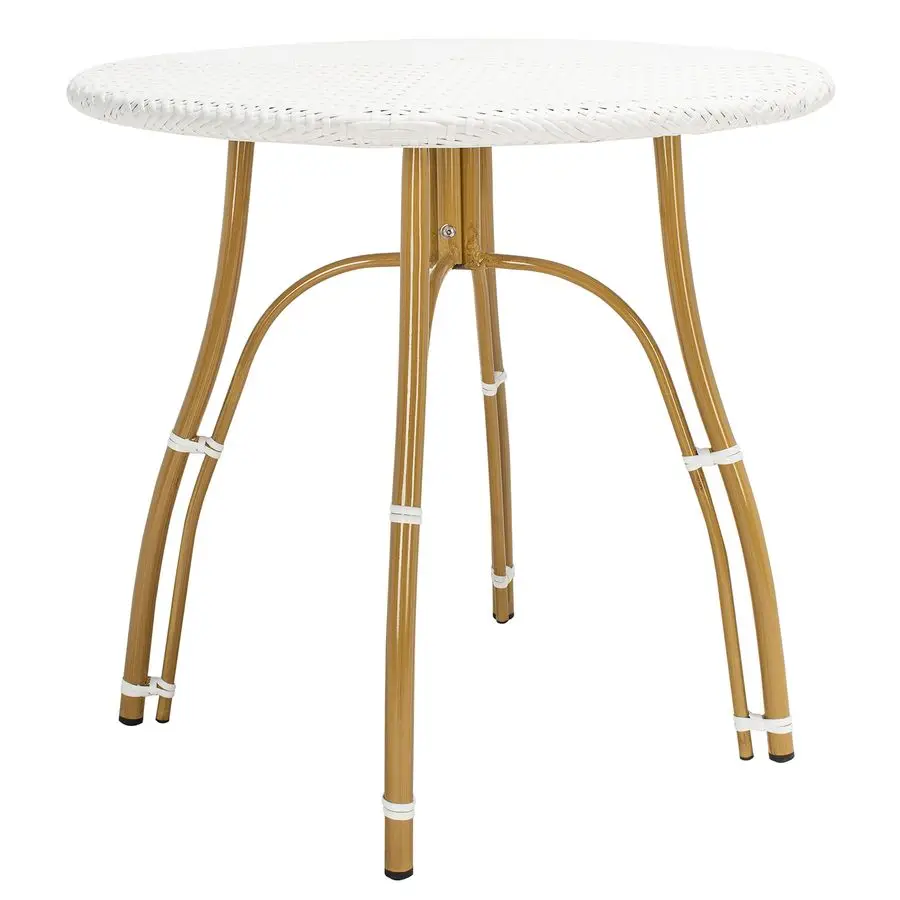 PAT4011C Outdoor Kylie White Rattan Bistro Table