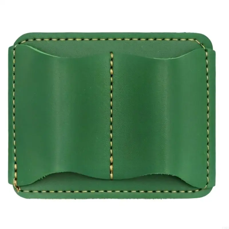 CORA Retro PU Leather Double Pen Case Easy Open Close Functionality For Workplace