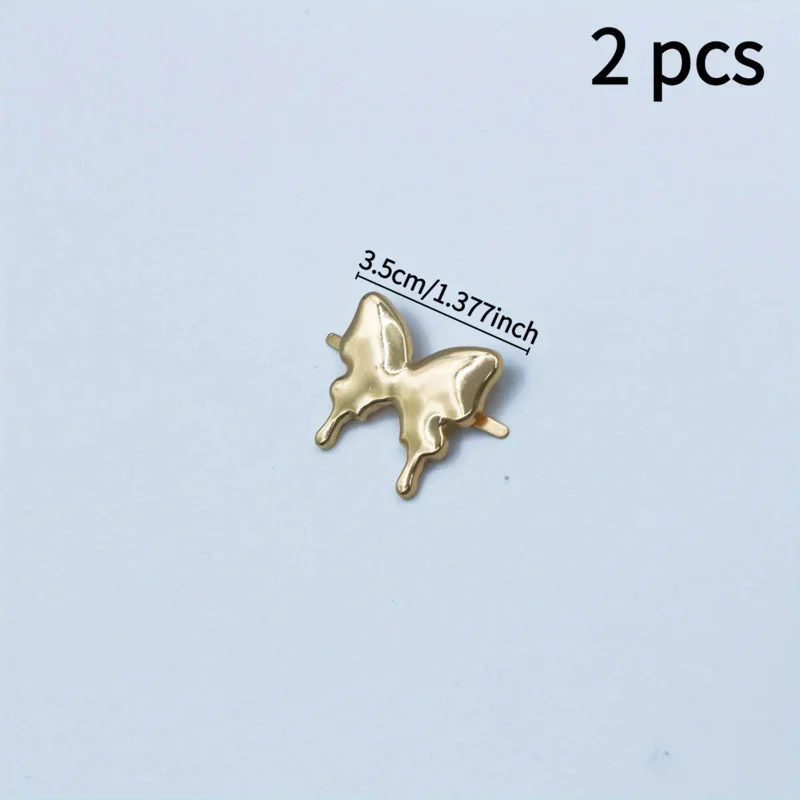 2 accesorios de Hardware de mariposa de Metal, piezas doradas, tamaño pequeño (1,38x1,22 pulgadas), decoración hecha a mano, adecuada para billeteras, Scrapbo
