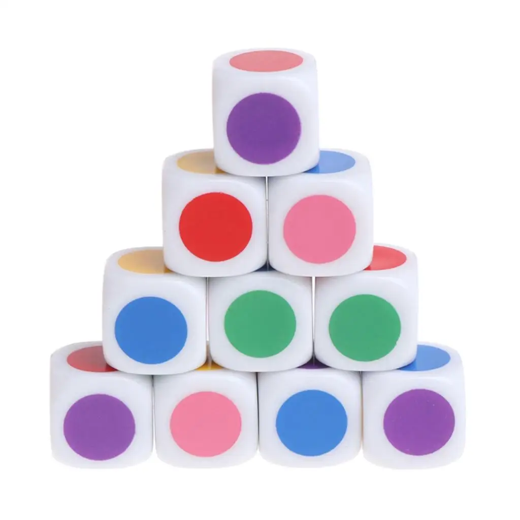 Dadi D6 quadrati da 10 pezzi da 16 mm a 6 facce, angolo rotondo a 6 colori per DnD D&D TRPG