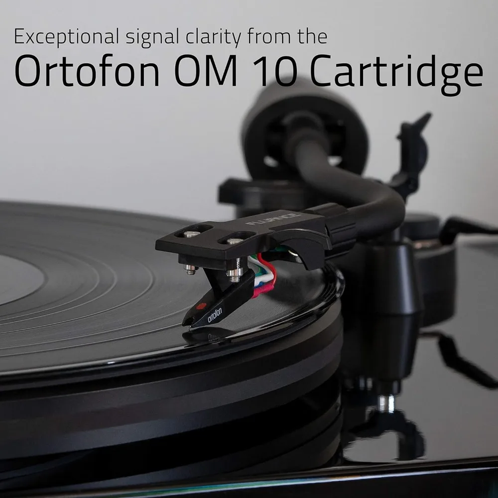 Reference High Fidelity Vinyl Turntable Record Player with Ortofon OM10 Cartridge, Speed Control Motor