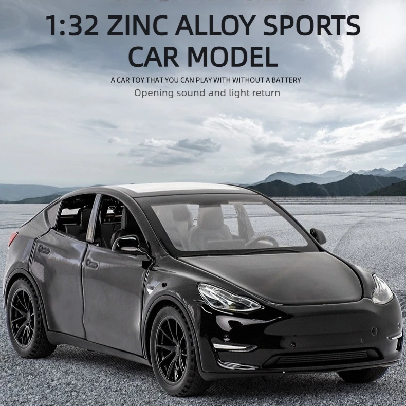 

1:32 Model Y Simulation Alloy Sound and Light Pull Back Multi-Door Door Toy Gift Diecast Alloy Car Model Collectible