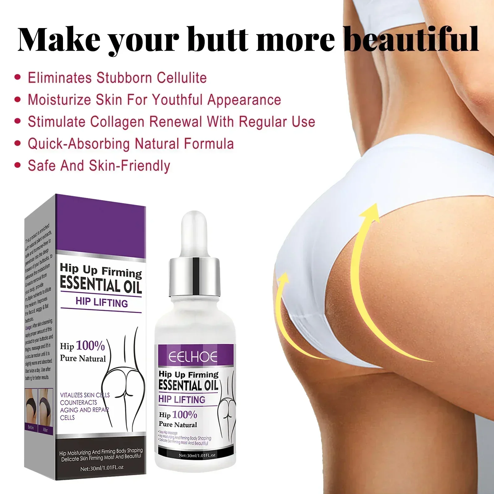 

Hip Lift up Butt Enhancement oil Lifting Sculpts Plump Fast Growth Prevent Buttock Sagging Breast Enlargement Butt Enhancer