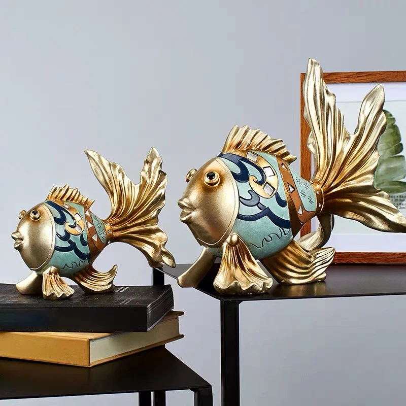 MGT-Lucky Goldfish Ornaments, Home Decoration, Creative Crafts, TV Cabinet, Wine Cabinet, Gifts, European Style