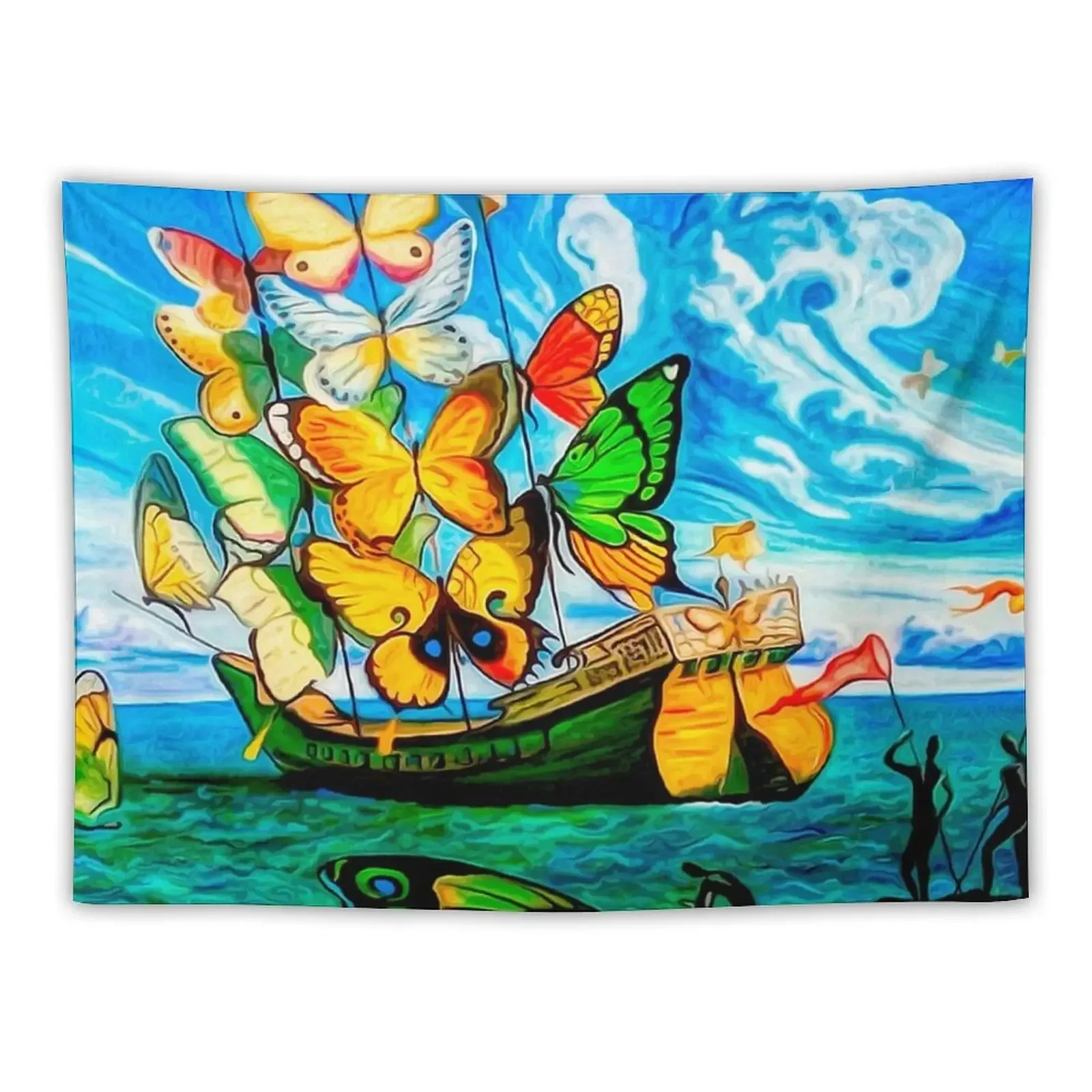 

Butterfly Ship : Vintage Dali Abstract Painting Tapestry Wallpapers Home Decor Wall Hanging Wall Tapestry