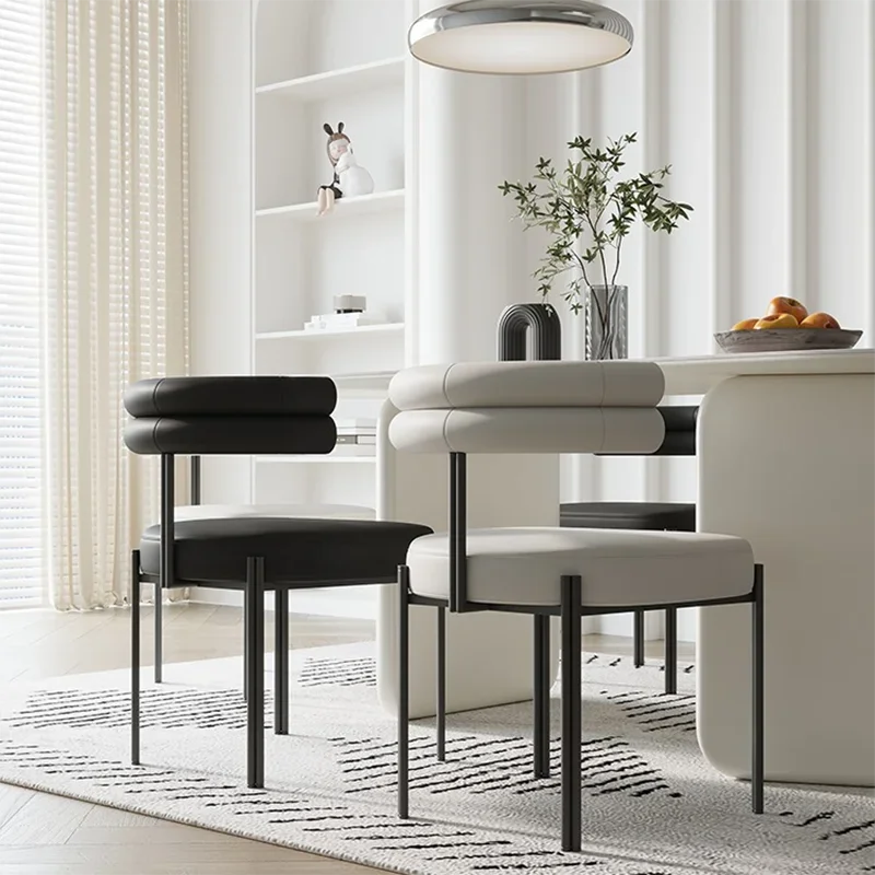 

Modern Designer Dining Chairs PU Leather Upholstered Bedroom Living Room Dining Chairs Makeup Table Home Furniture Chaise FYDC
