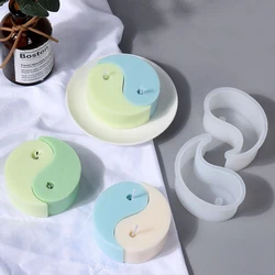 Chine Yin Yang Candle Silicone Mold Tai Chi Handmade Aromatherapy Candle Mold Plaster Jewelry Craft Mold Candle Making Supplies