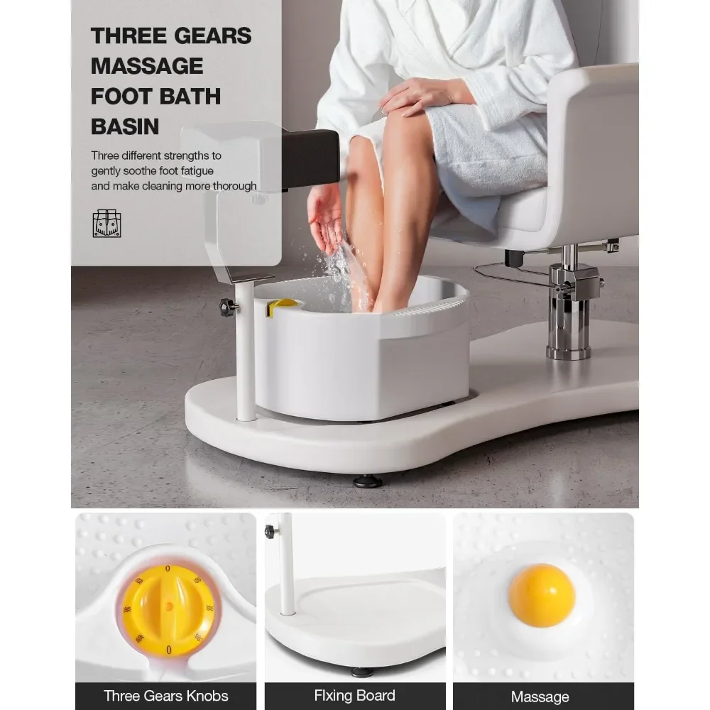 كرسي باديكير بدون سباكة، محطة باديكير محمولة مع حامل باديكير، كرسي سبا احترافي للقدمين ومقعد منخفض