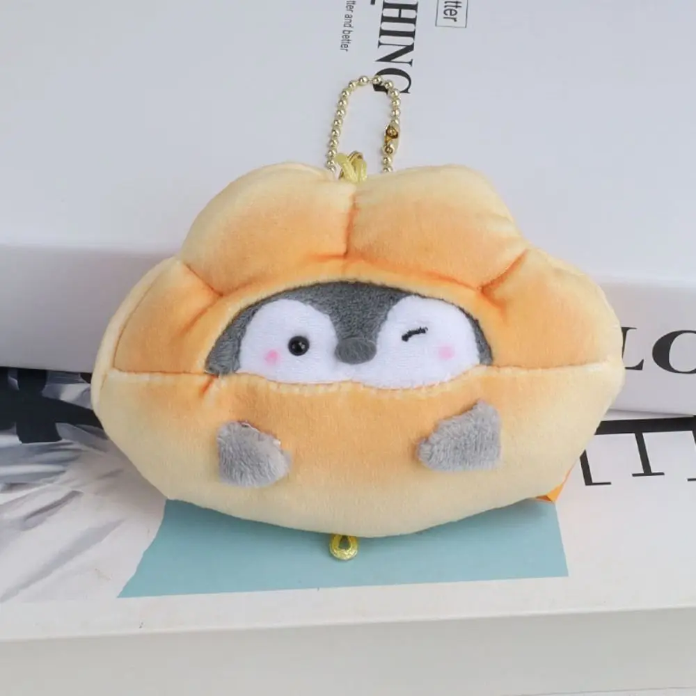 Soft Pizza Penguin Plush Keychain Japanese Style Cartoon Croissant Penguin Doll Pendant Kawaii Bean Paste Bread