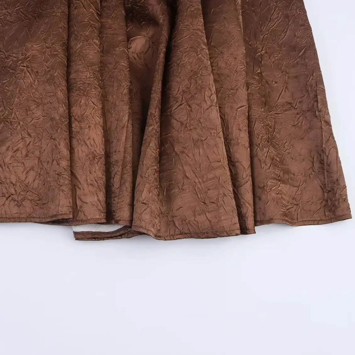 2025 vintage café rugas cetim vestido sem mangas com fita cachecol feminino gola quadrada cintura fina balanço longo vestidos de tanque robe