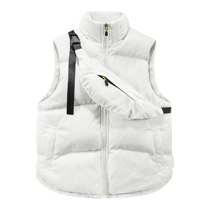 2025 New Versatile Cotton Jacket Corduroy Comfortable Stand Collar Simple and High-quality Trendy Brand Cotton Vest