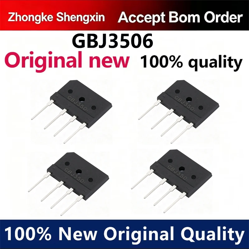 （5pcs）Rectification bridge GBJ3506 35A/600V brand new original commonly used electromagnetic furnace bridge stack flat bridge