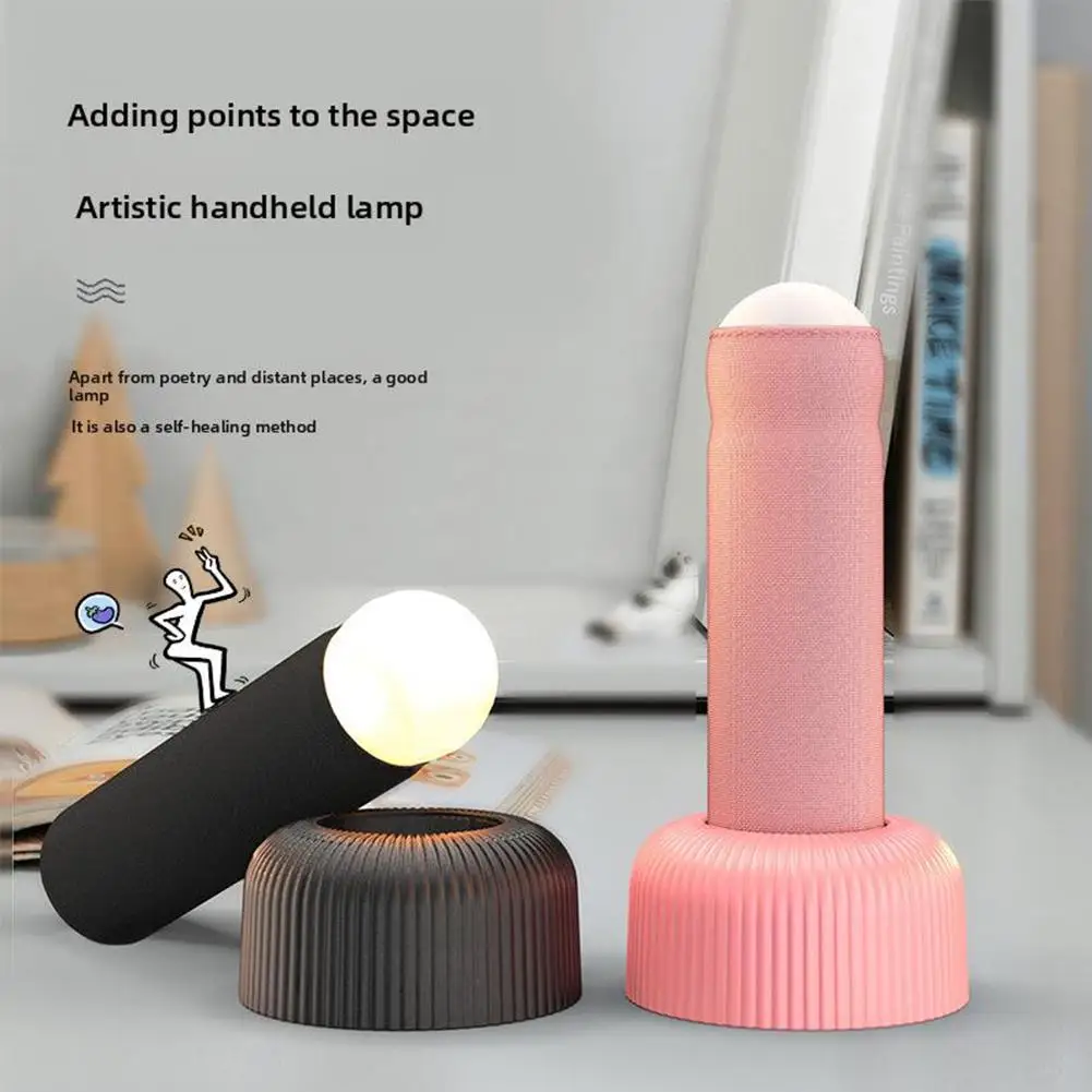 Funny Handheld 1200mAh 5V LED Night Light Creative Bedside Sleep Atmosphere Light Hand Pull Switch Column Shape Night Light