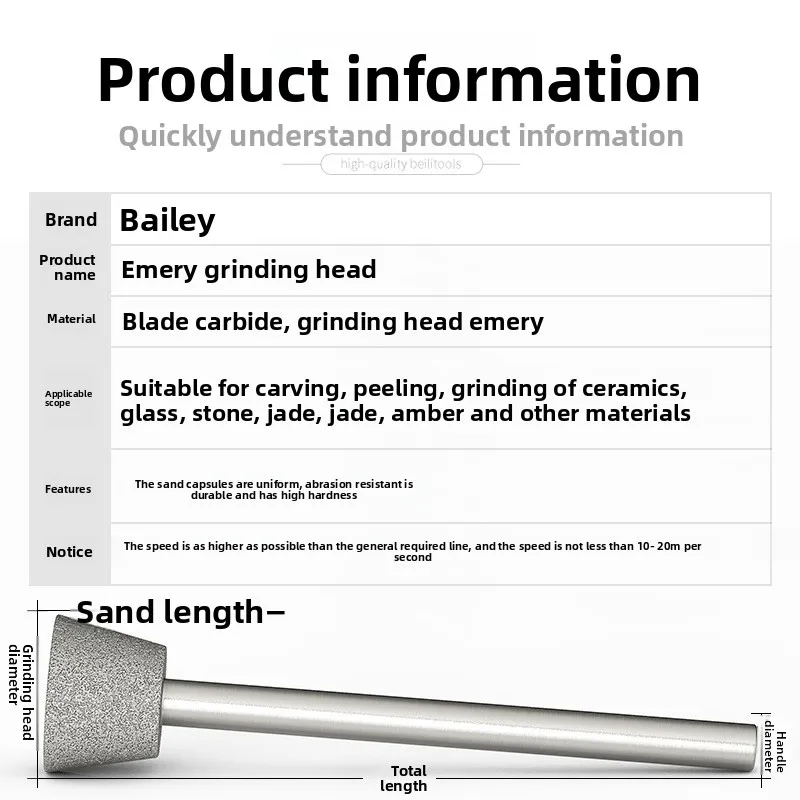 Diamant-Schleifkopf, Rohsteinpolieren, Peeling, Jade-Schnitzwerkzeug, Diamant-Rundzylinder, Rostentfernung