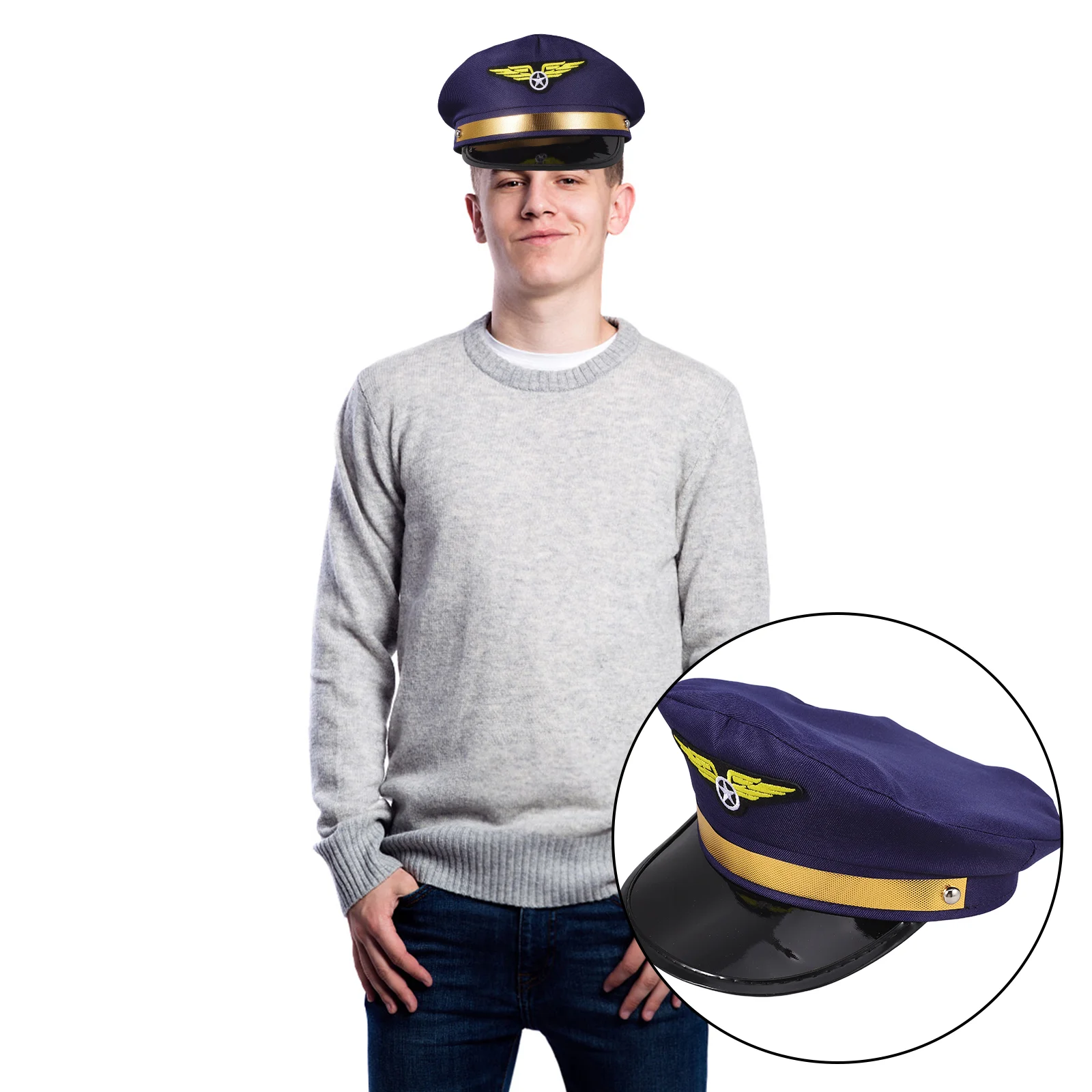 Pilot Hat Captain Women Costume Accessories Airline Women's Hats & Caps for Kids Halloween