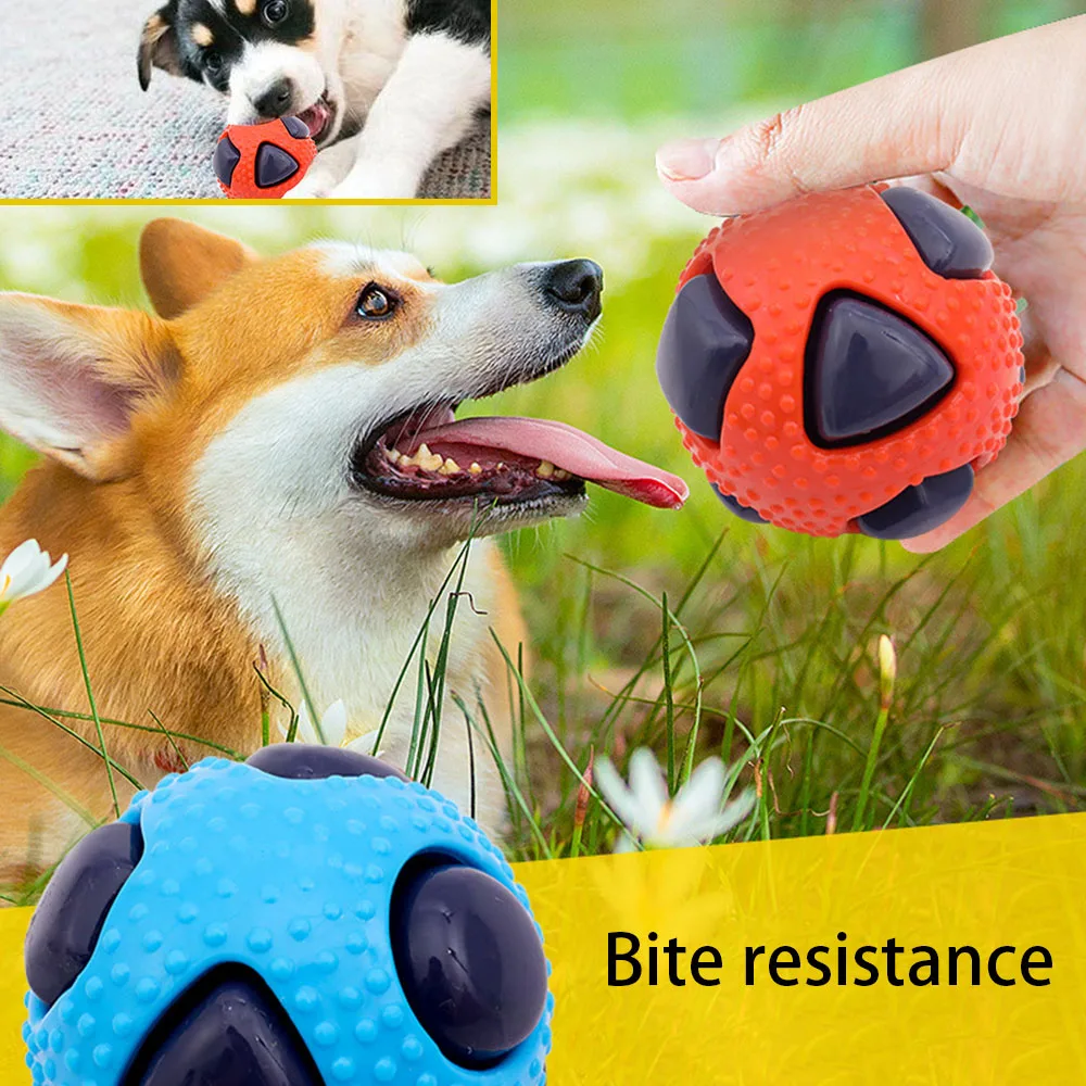 Welpen-Kauspielzeugball – langlebiges und langlebiges Anti-Biss-Haustierspielzeug zum Zahnen, Linderung von Langeweile, geeignet für kleine Hunde,