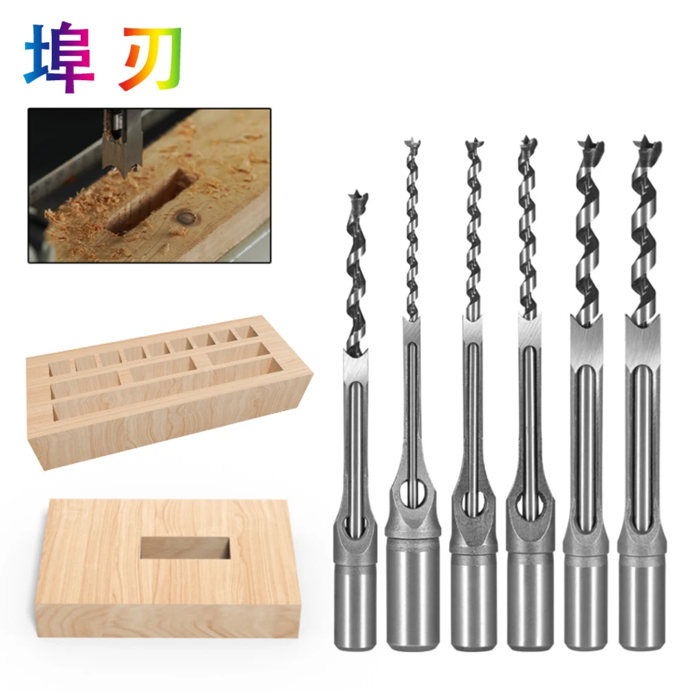 

1pc HSS Twist Drill Bits Square Auger Mortising Chisel Drill Set Square Hole Woodworking Drill Tools Kit Set Extended Saw DT055