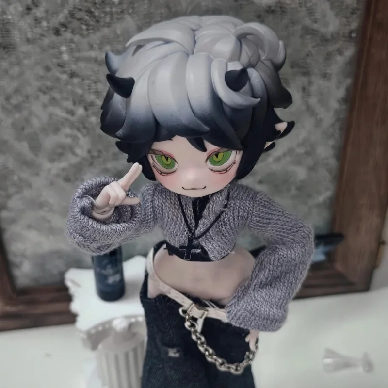 حقيقية شيطان القرن Bjd صندوق أعمى 80% مفصلية تمثال تمثال المنقولة دمية زخرفة سبعة خطايا قاتلة لعبة هدية عيد ميلاد