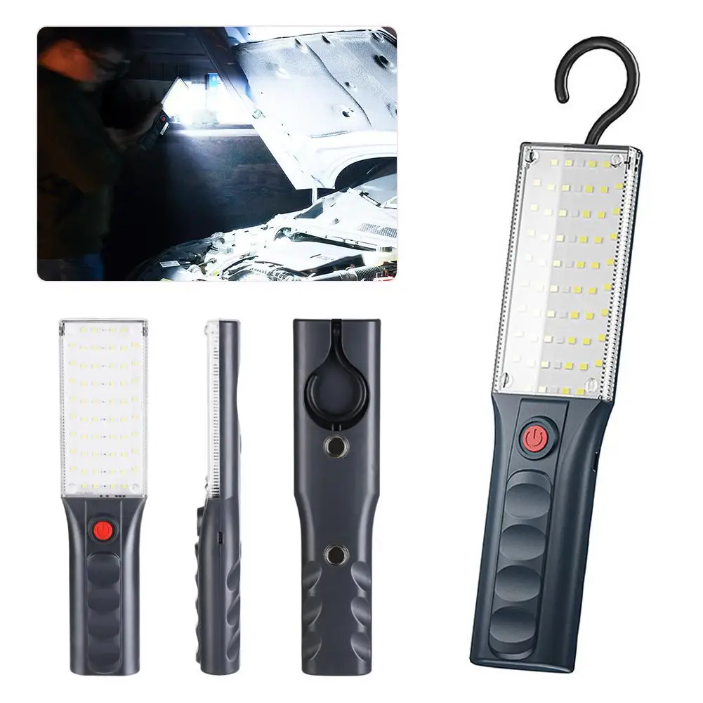 قوية 66 LED ضوء العمل مع المغناطيس مصباح يدوي سيارة COB شحن ميكانيكي الطوارئ USB ضوء مصباح المرآب D3X2