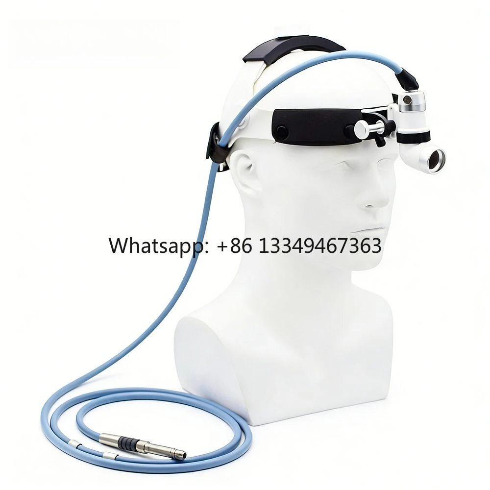 LED Optical Fiber Headlight Surgical Head Lamp with 2m Wolf Light Guide Cable for Veterinary ENT Examination