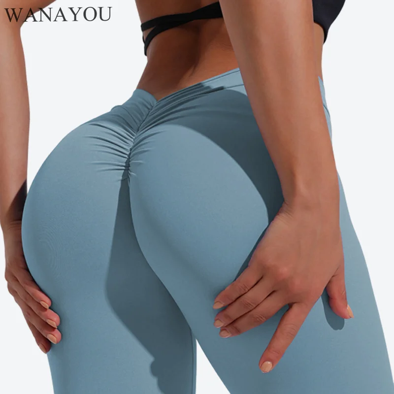 

WANAYOU Women Seamless Hip Lifting Sports Leggings High Waist Fitness Leggings Push Up Yoga Leggings Gym Clothing Yoga Pants