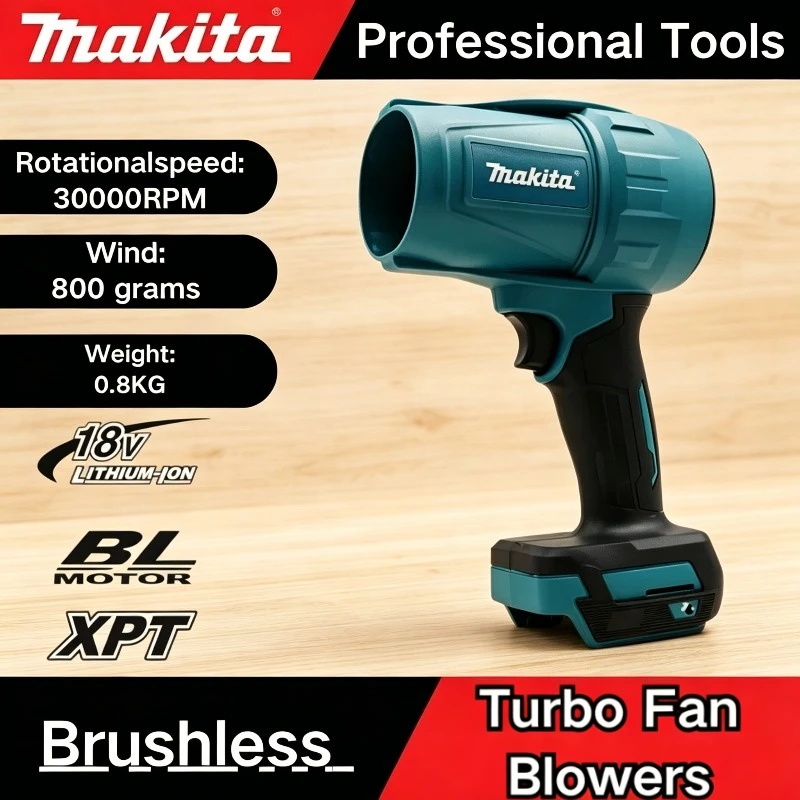 

Makita Cordless Violent Blower Turbo Jet Fan Electric Air Duster Wind Speed Turbo Rechargeable with Light Car Cleanin Tool