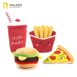 Hamburger Pet Dog Chew Safe Milkshake Funny Dog Chew Toy Comfortable Puppy Molar Toy Pizza Plush Doll Pet Supplies Accessories